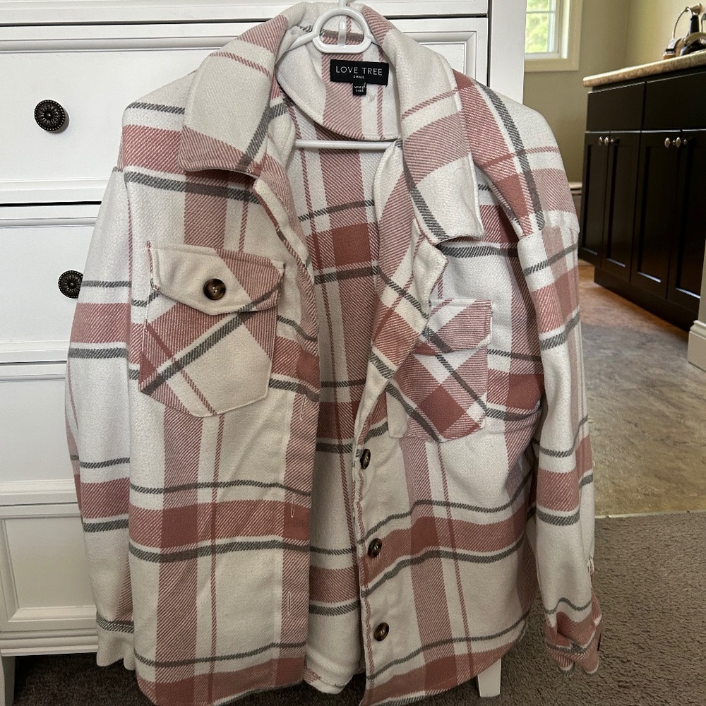 Pink Lily Plaid Shacket